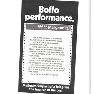 United States Postal Service Mailgram Advertisement 1970s Vintage Print Ad 9 inc